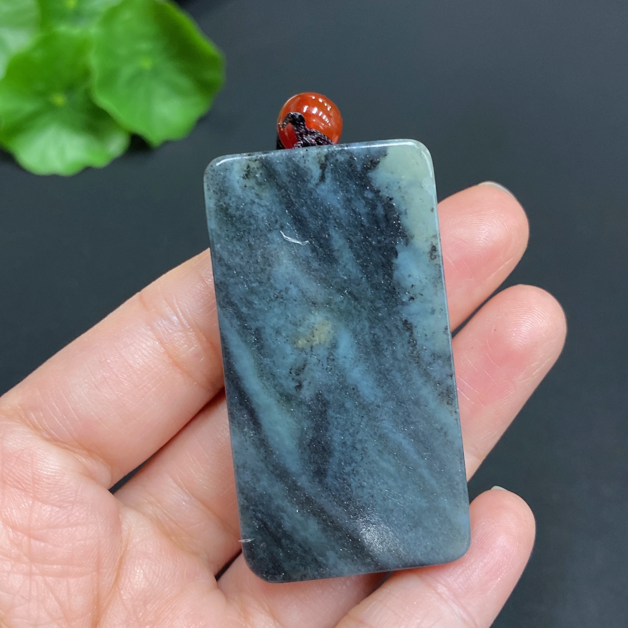 H23685914 Hetian Jade Pendant Landscape Plaque Total Weight Approx. (including rope) 35.6g