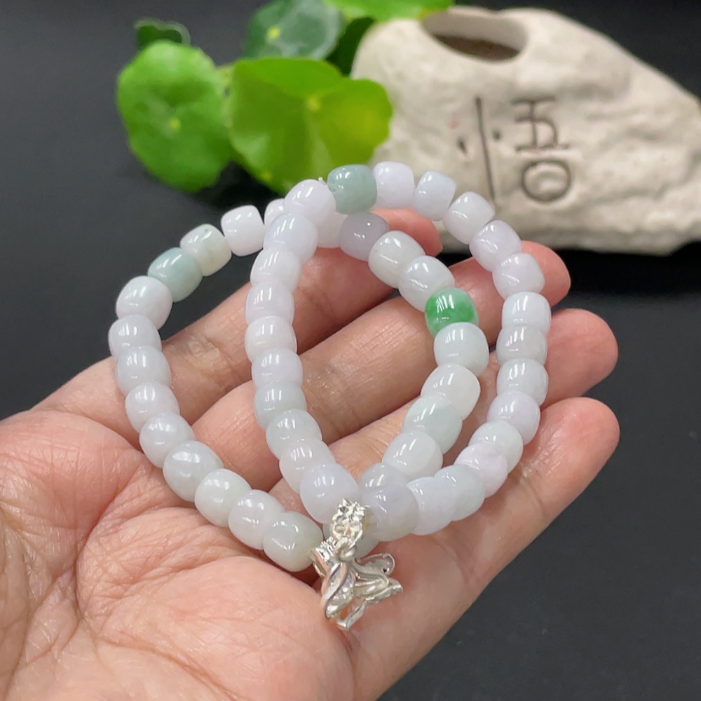 F34999418 Jadeite Beaded Bracelet Approx. 7mm Beads Non-Gold Accessory