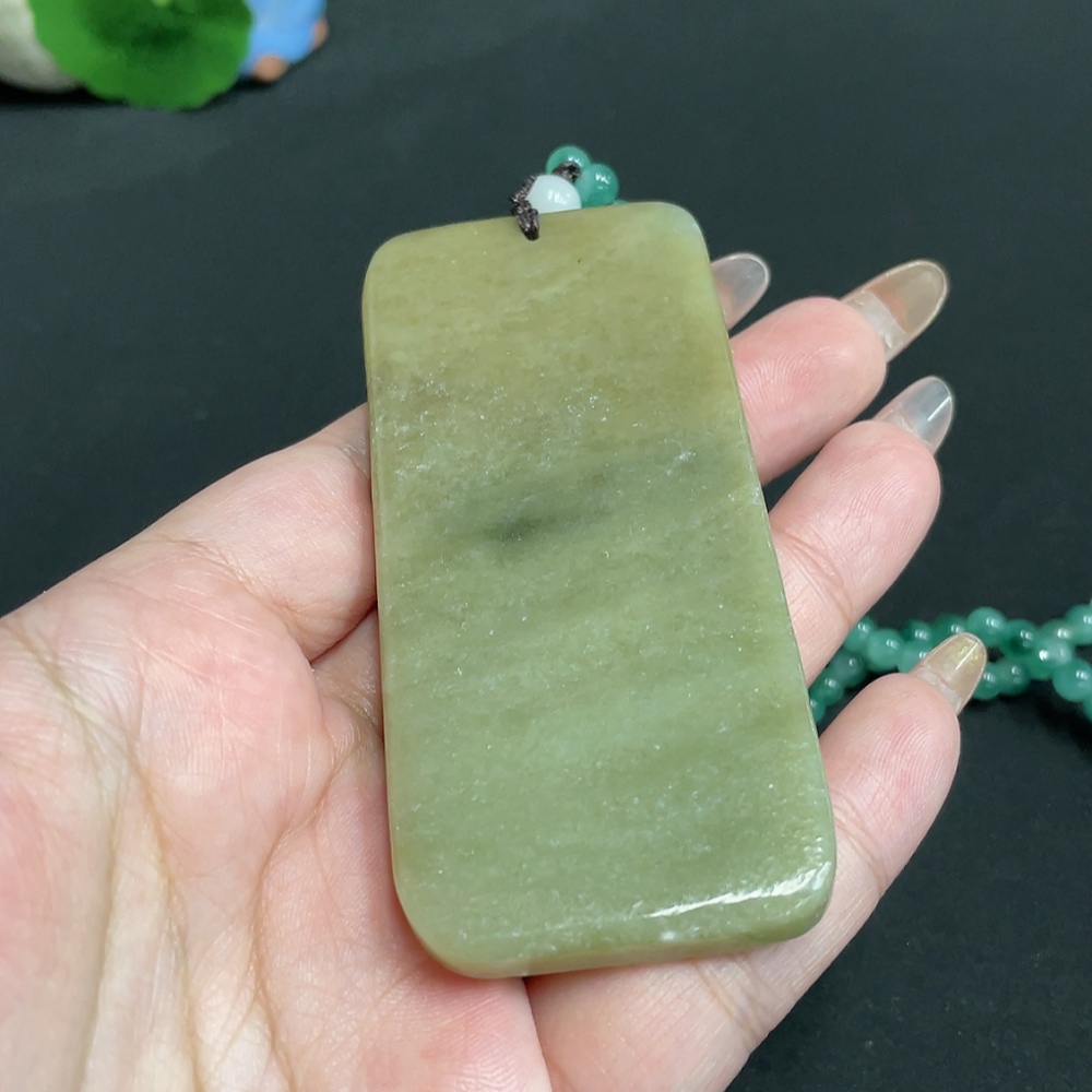 H32804811 Hetian Jade Pendant Peace Plaque