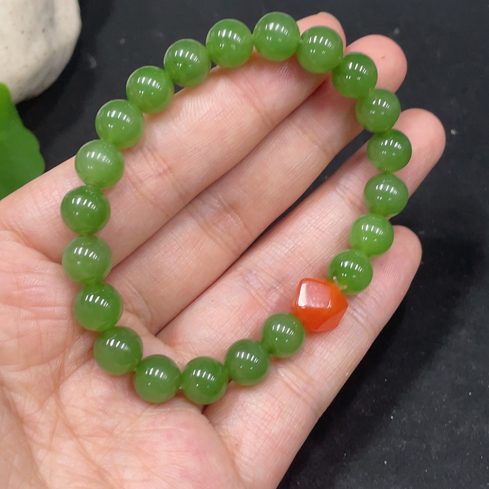 H30537513 Hetian Jade Bracelet Approx.8mm Total Weight Approx.19g Accessories Not Hetian Jade