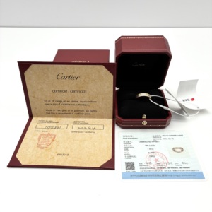 S43097509 8.5新 卡地亚 Cartier 宽4.8mm 三色18k金戒指 62号 克重（含签）：8.33g