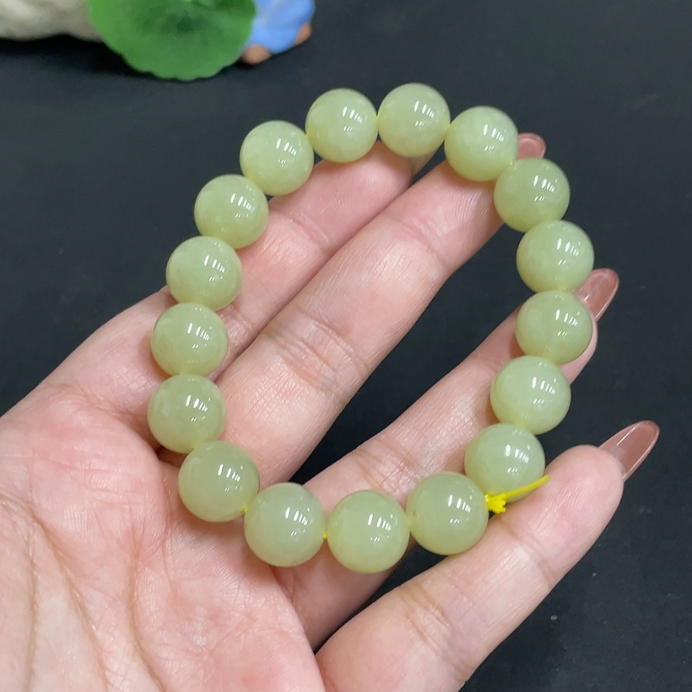 H35118207 Hetian Jade Bracelet Size 11.7mm Approx. Total Weight Approx. 45.3g