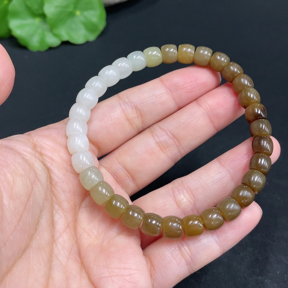H34072098 Hetian Jade Bracelet, approx. 6.7mm, total weight approx. 17.7g