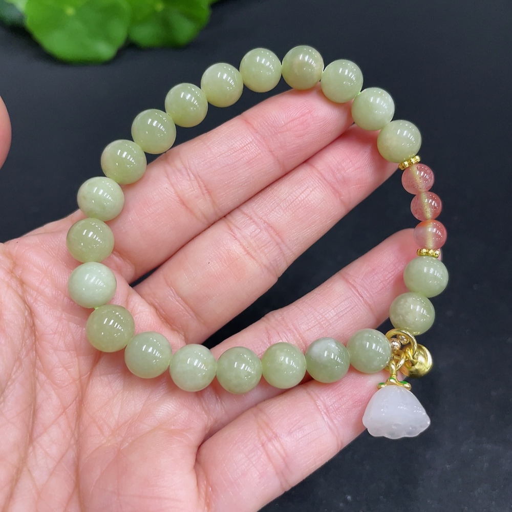 H34037361 Hetian Jade Bracelet, Approx. 7.8mm, Non-gold Inlaid, Total Weight Approx. 18.2g, Accessories Not Hetian Jade