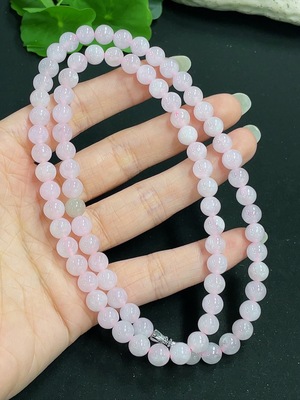 F41950426 翡翠珠链 卡7mm左右 非金镶  货品总重约49.45g