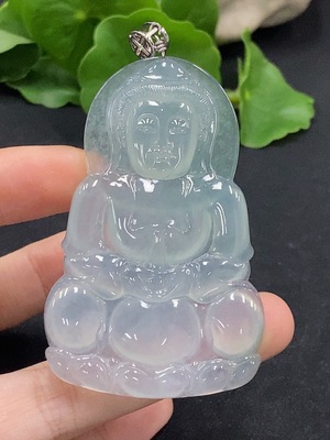 F32820203 Jadeite Guanyin Pendant Non-gold Inlaid Total Weight Approx. 26.37g