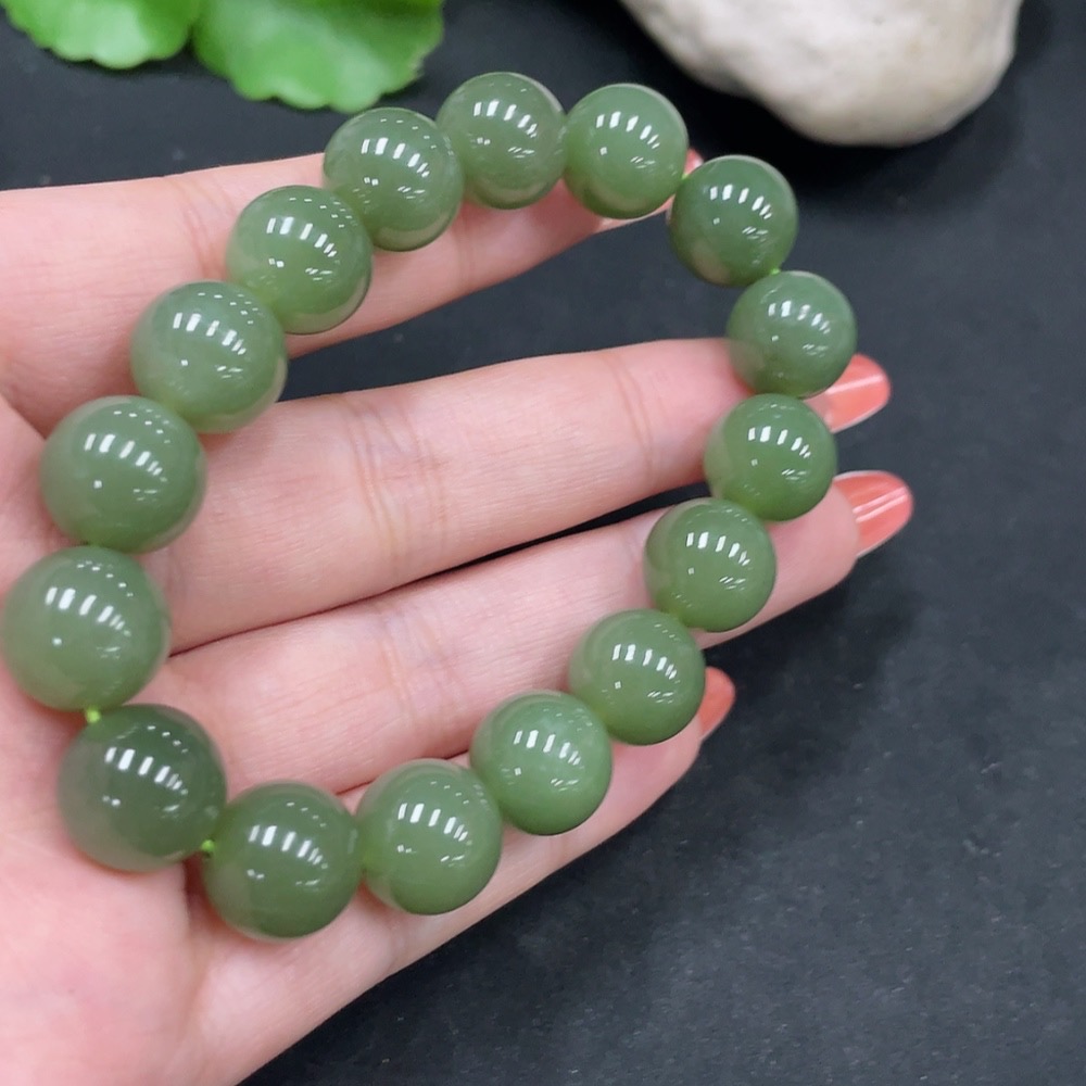 H35084790 Hetian Jade Bracelet, Approx. 11.8mm, Total Weight Approx. 42.9g