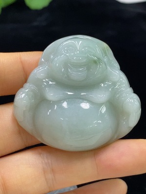 F34974655 Jadeite Buddha Pendant Total Weight Approx. 40.76g