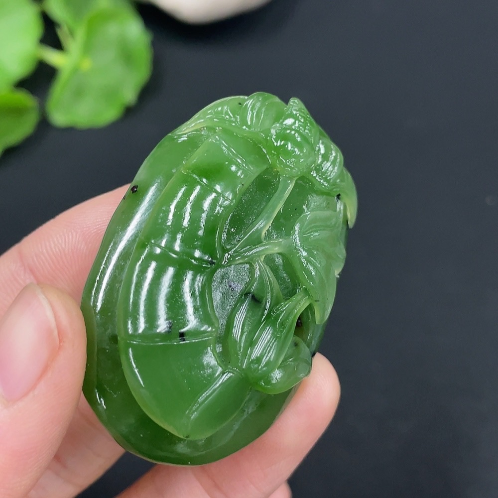 H25883146 Hetian Jade Pendant Bamboo Section Total Weight Approx. 35.2g