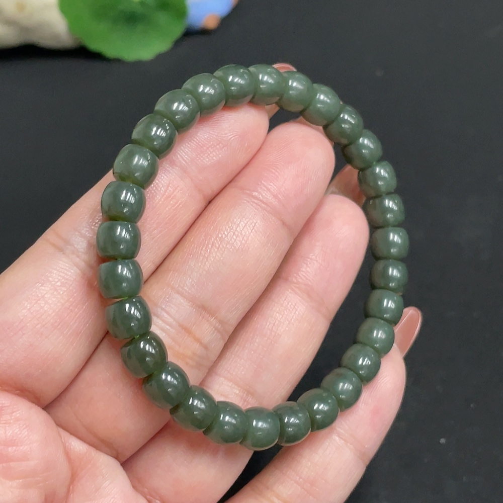 H35117972 Hetian Jade Bracelet, Approx. 7.1mm, Total Weight Approx. 18.1g