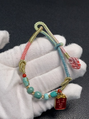 C34951549 Turquoise Beaded Bracelet Color Origin Undetermined Non-Gold Total Weight Approx. 5.70g Size About 6.7mm