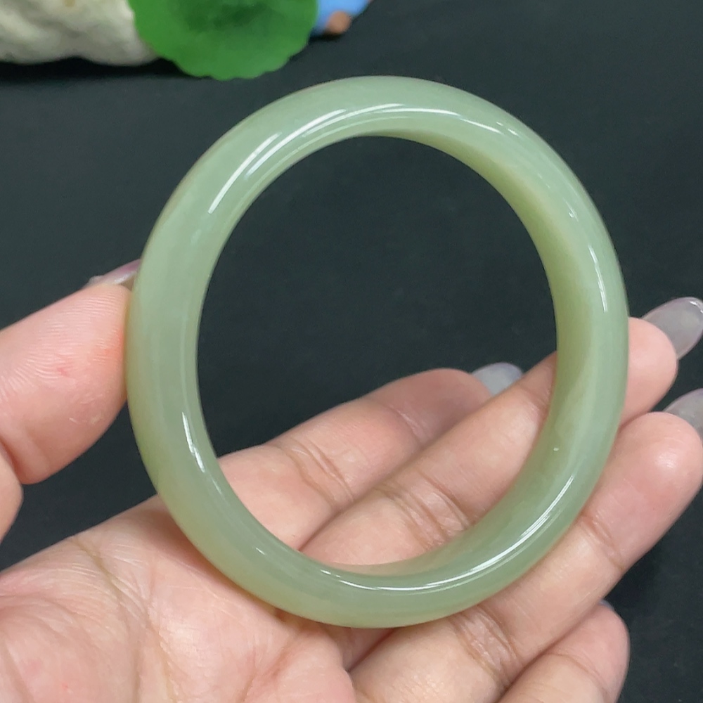 H33939600 Hetian Jade Round Bracelet Size 60.3 Total Weight Approx. 49.7g