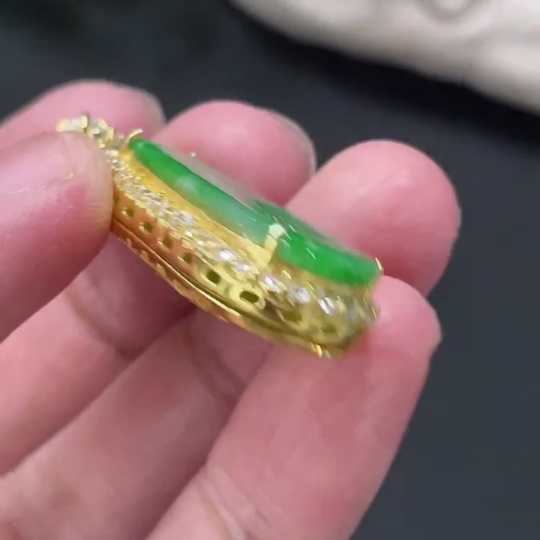 F32754760 Jadeite Inlay Piece Non-Gold Inlay Total Weight Approx. 7.22g