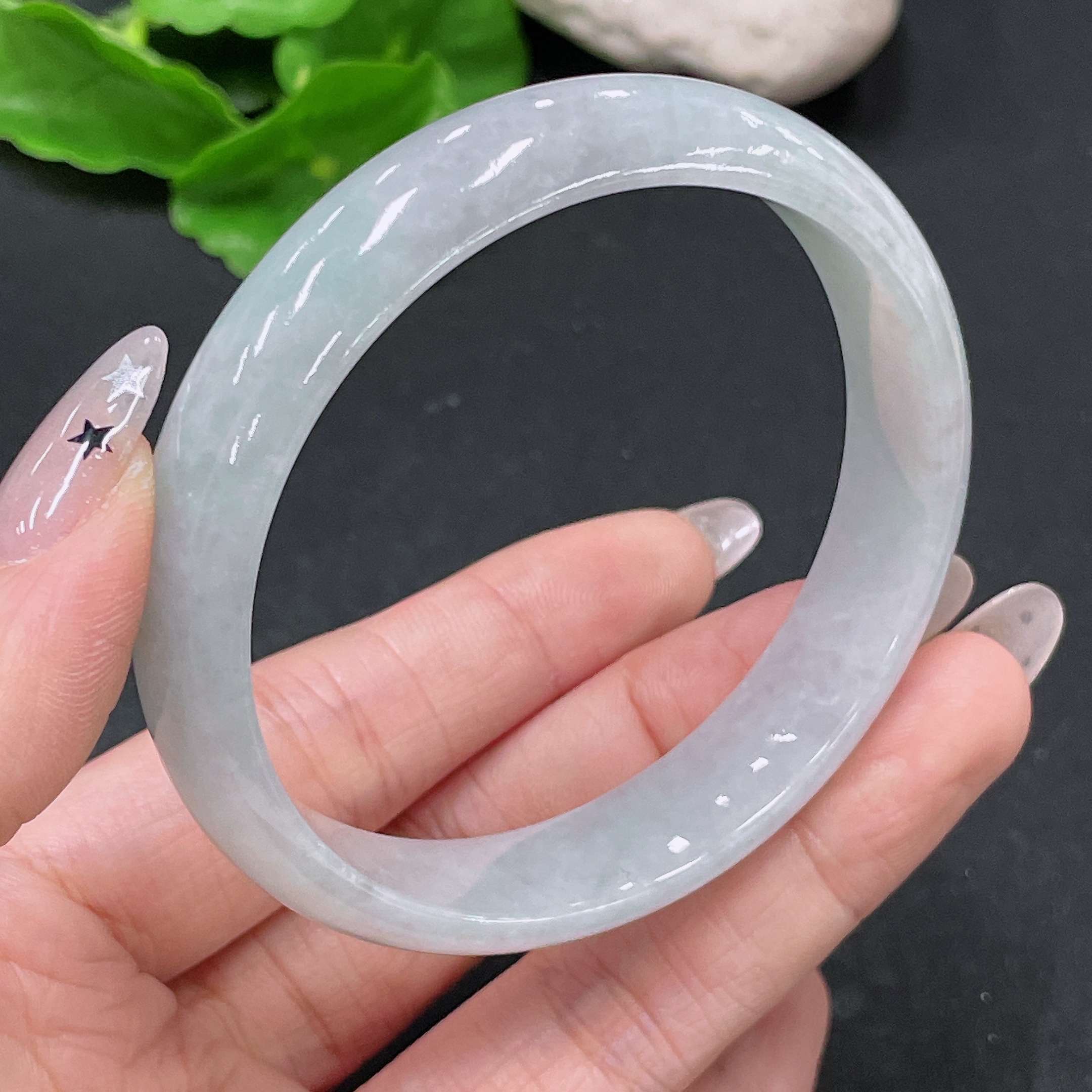 F35104714 Jadeite Round Bangle Size 58.2 Total Weight Approx. 42.6g