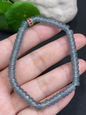 F34022095 Jadeite Bead Necklace Approx.5.3mm Non-Gold Total Weight Approx.11.8g