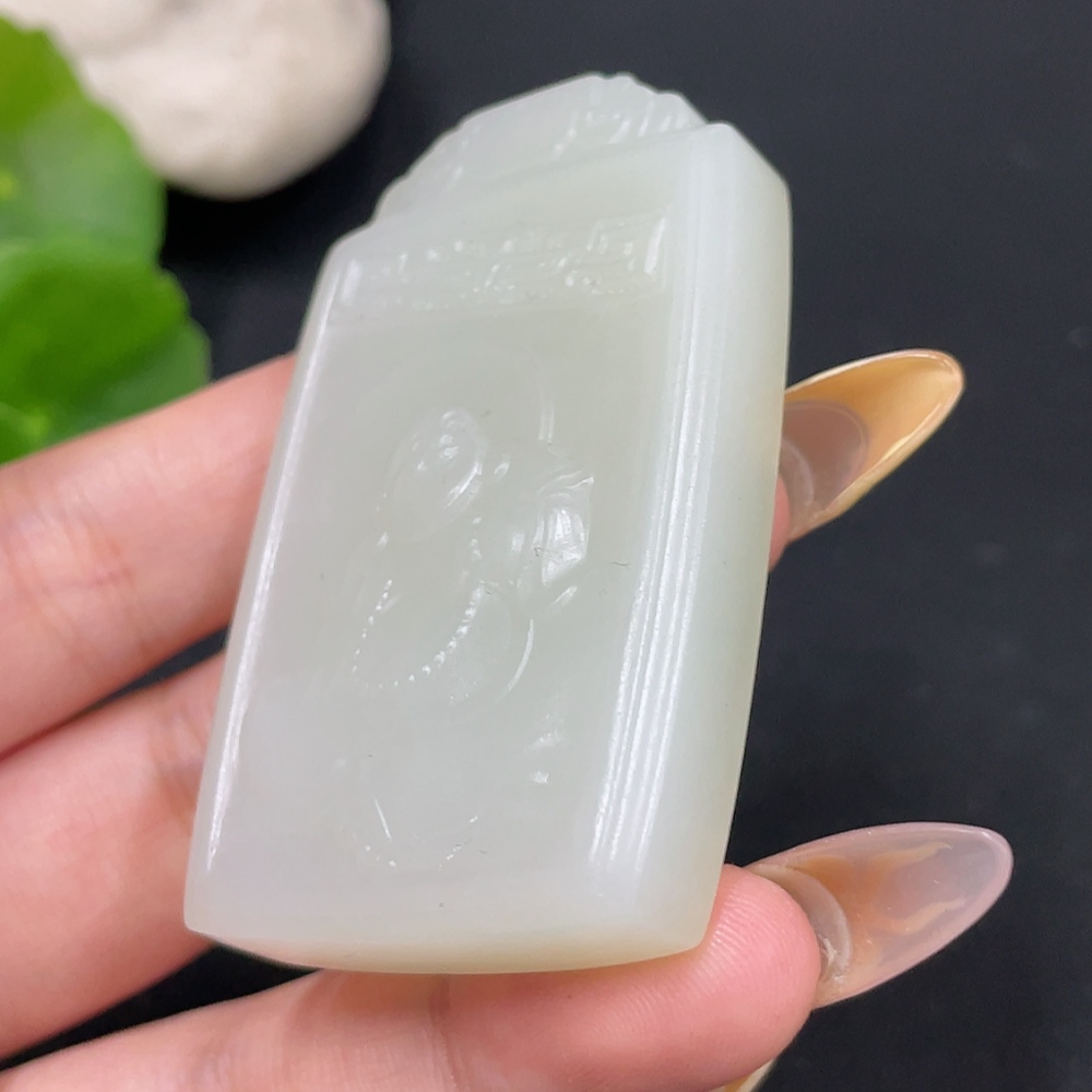 H30456597 Hetian Jade Pendant Buddha Total Weight Approx. 56.5g