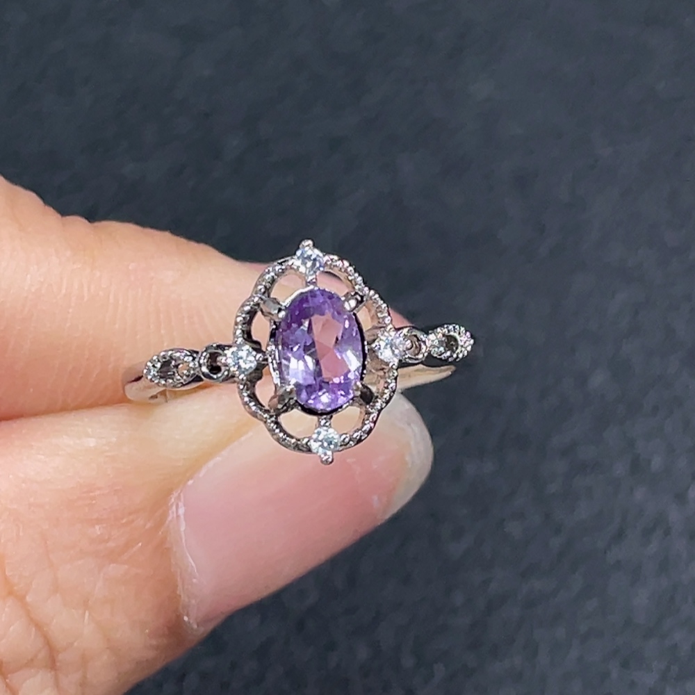 C32786344 Crystal Ring Adjustable Non-Gold Total Weight Approx. 1.62g