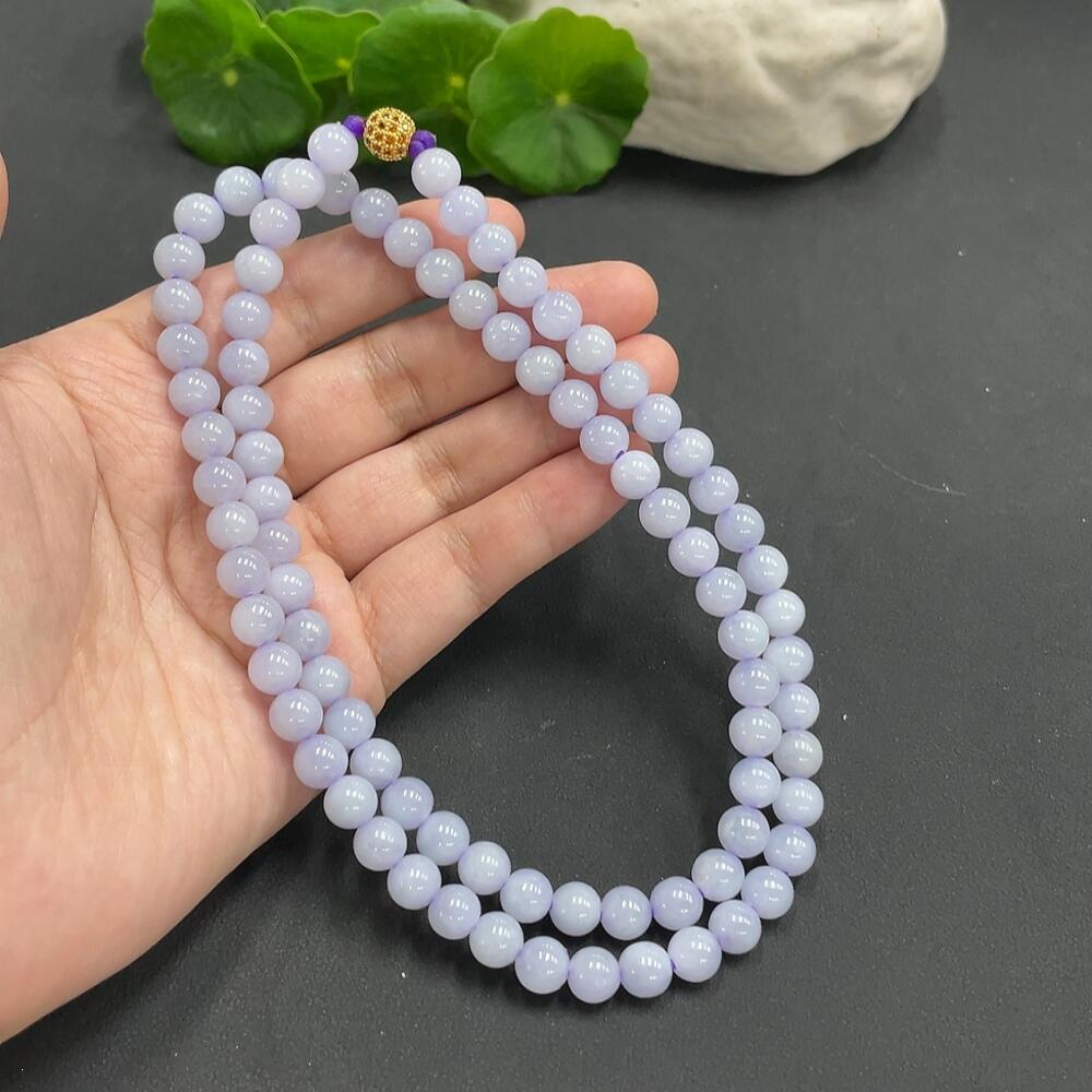 F04306175 Jadeite Bead Necklace 7.6mm