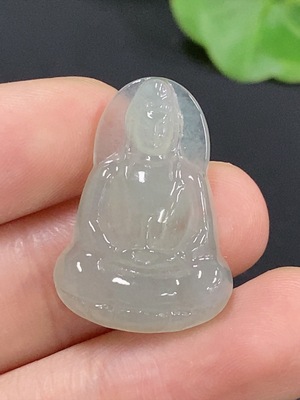 F42969634 翡翠观音镶嵌件 货品总重约3.57g