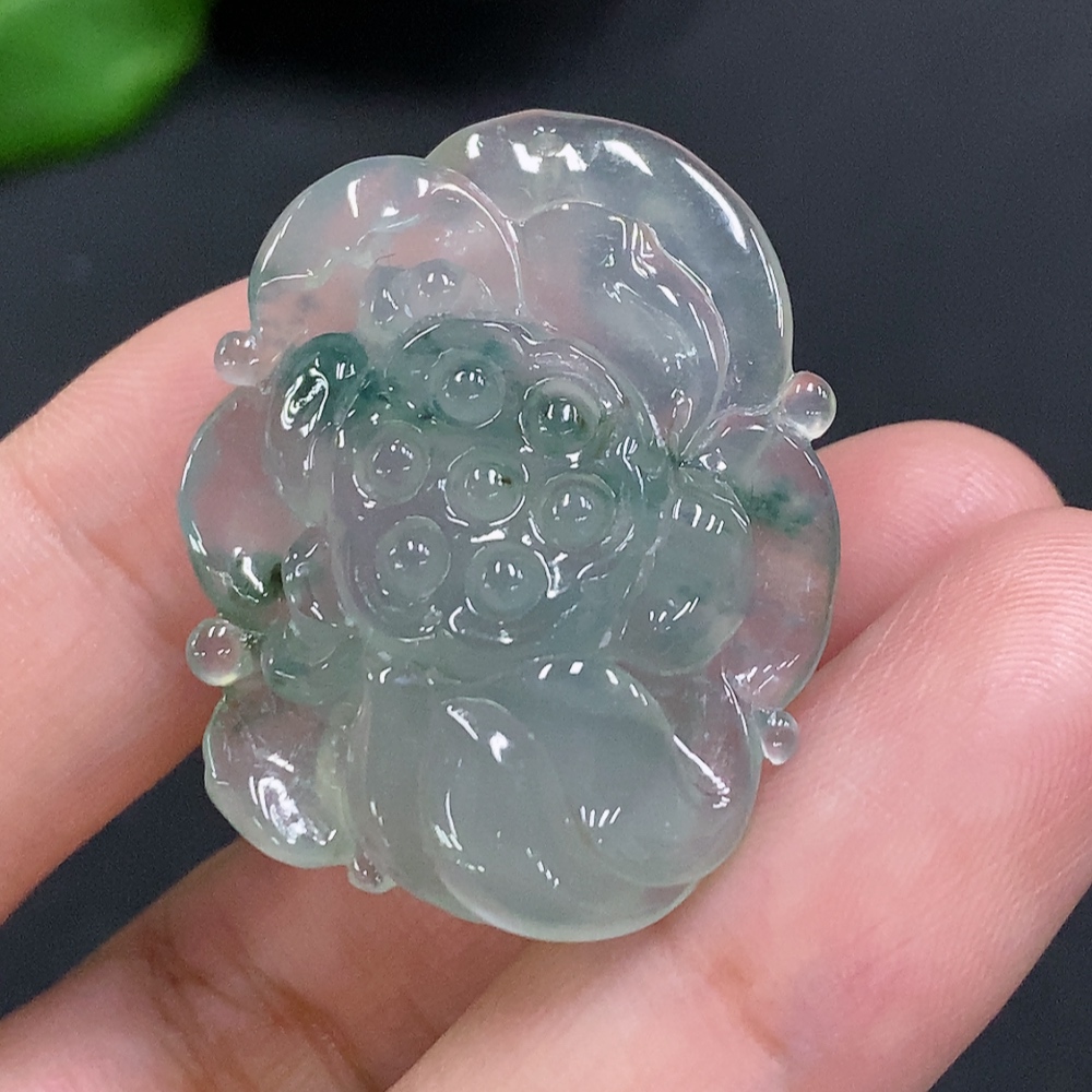 F34962893 Jadeite Blooming Wealth Pendant
