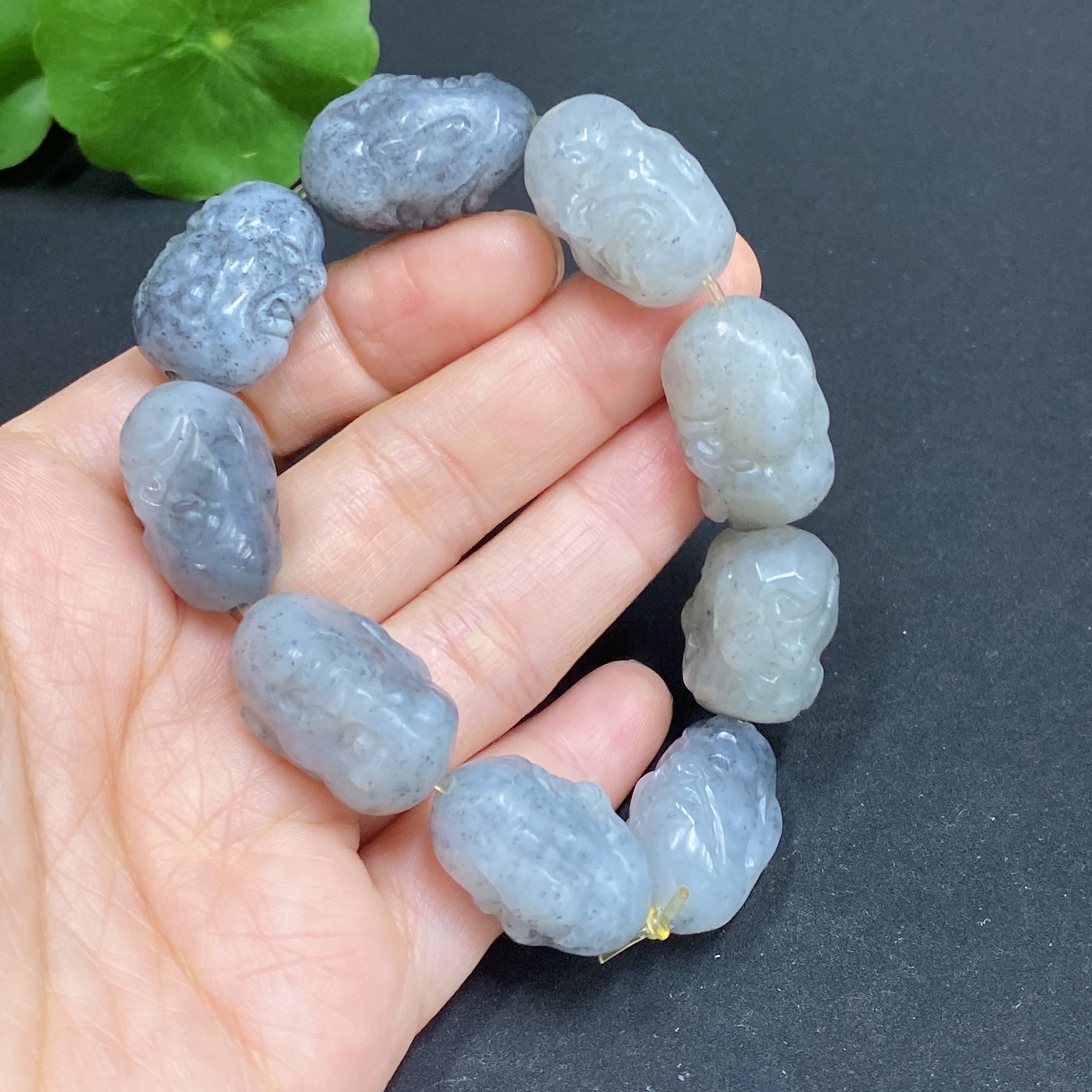 H32794915 Hetian Jade Eighteen Arhats Bracelet
