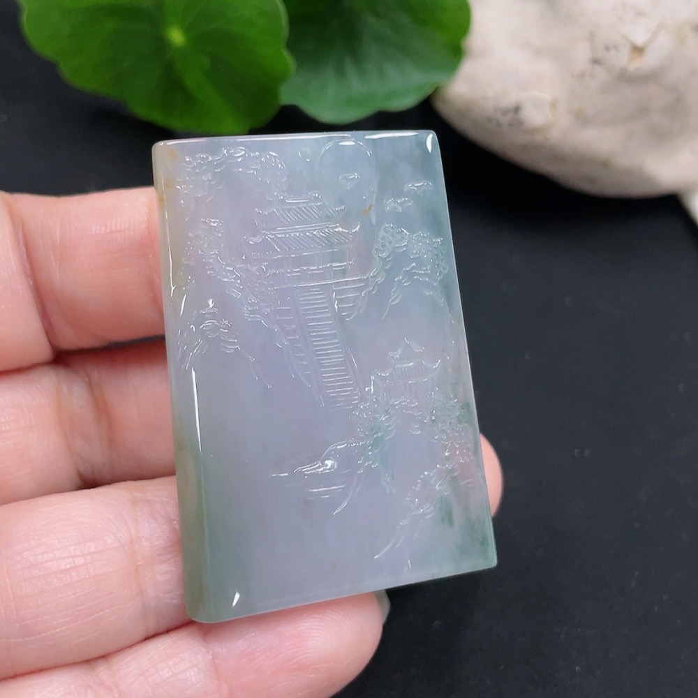 F31627283 Jadeite landscape pendant with total weight about 20.9g