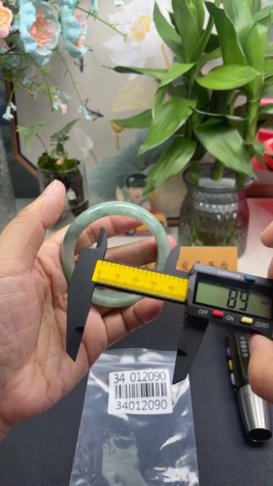 F34012090 Jadeite round bracelet size 52.7 total weight approx. 50.3g