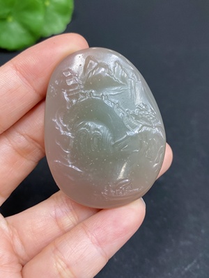 H33844839 Purple-Green Agate Pendant - Landscape, Total Weight Approx. 28.9g