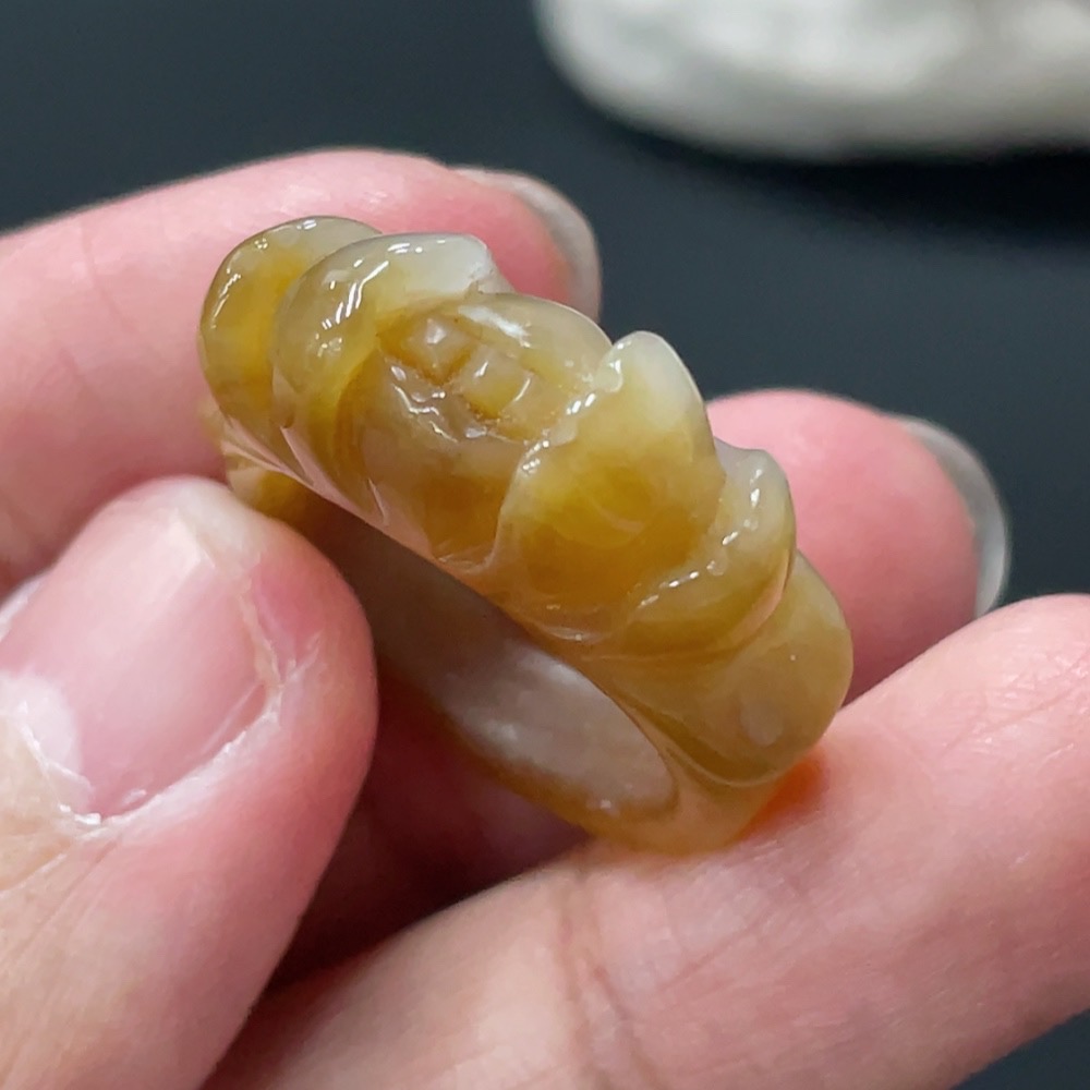 H27110300 Hetian Jade Ring, Size 15, Total Weight Approx. 5.58g