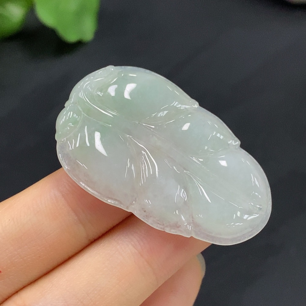 F22480463 Jadeite Leaf Inlay Piece, Total Weight 7.266g