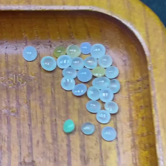 F34983846 Jadeite Cabochon Sell as a Lot Yellow Red Color Origin Undetermined