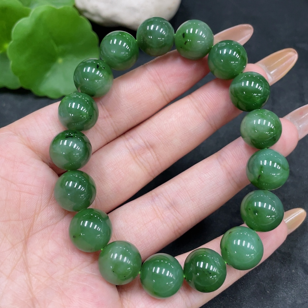H32777128 Hetian Jade Bracelet Approx. 11.7mm Total Weight About 45.1g