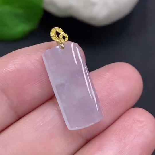 F34001213 Jadeite Plain Pendant (No inscription, surface gold content Au75%) total weight approx. 1.5g