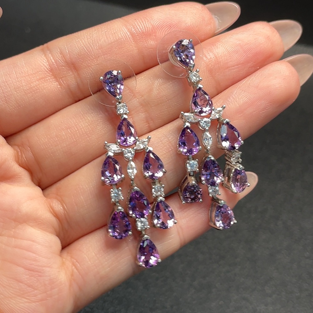 C34065786 Crystal Earrings Non-Gold Total Weight Approx. 9.5g Size 7.6*4.6mm