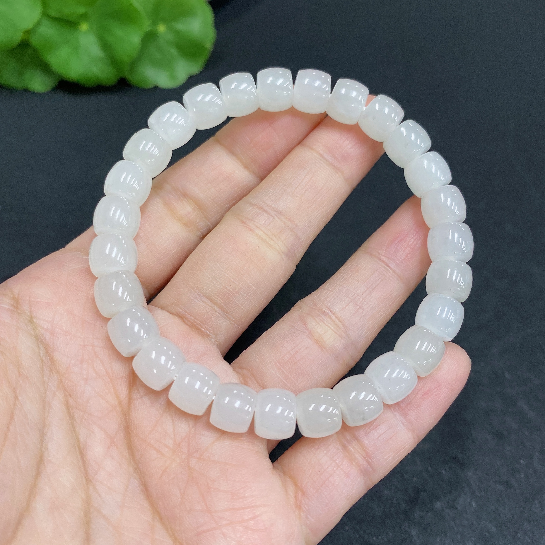 H33938778 Hetian Jade Bracelet Approx.7.5mm Total Weight Approx.22.4g