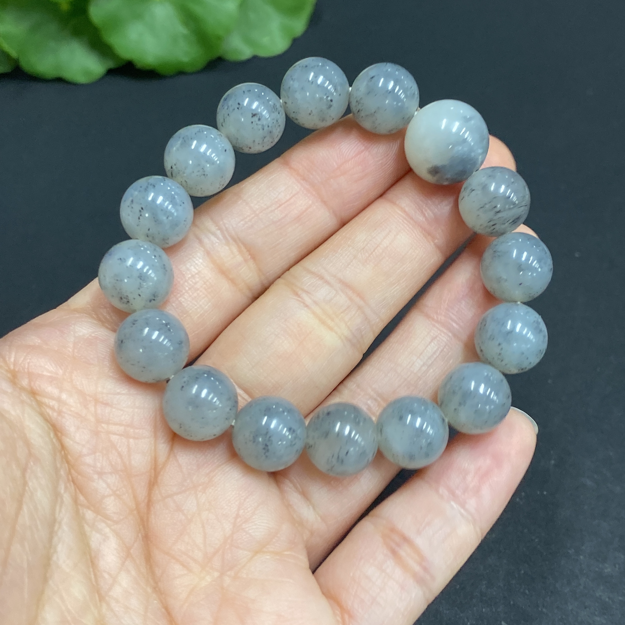 H33939937 Hetian Jade Bracelet Approximately 9.9mm Beads Total Weight About 26.5g