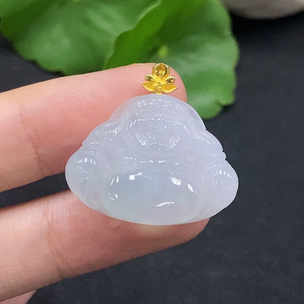 F33866921 Jadeite Buddha Pendant 18K Gold Total Weight Approx.4.24g