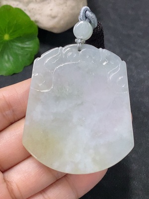 F34976323 Jadeite Pendant Antique Plaque Total Weight Approx. 21.27g Including Rope