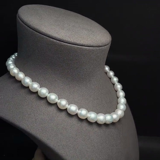 C33872217 Seawater pearl necklace non-gold total weight about 59g size 8.9-10.8mm approx