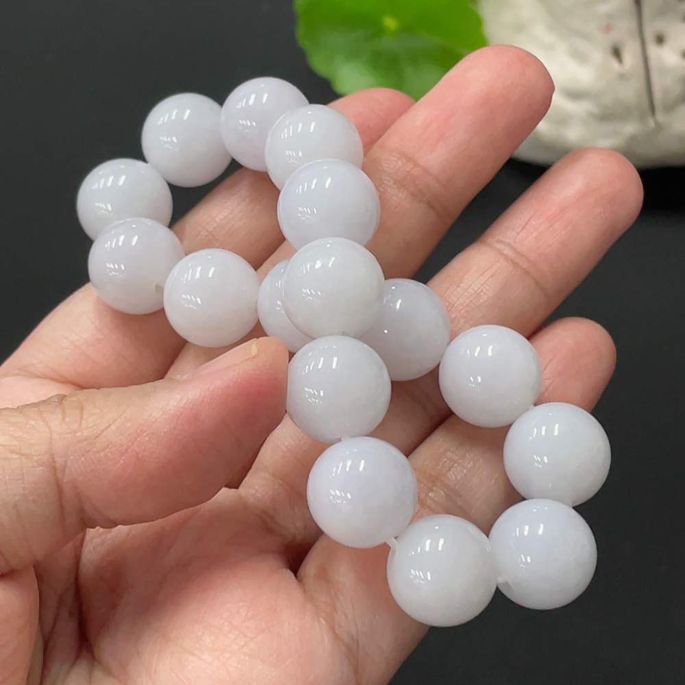 F34058660 Jadeite Bracelet Approx. 12.5mm Beads Total Weight Approx. 53.8g