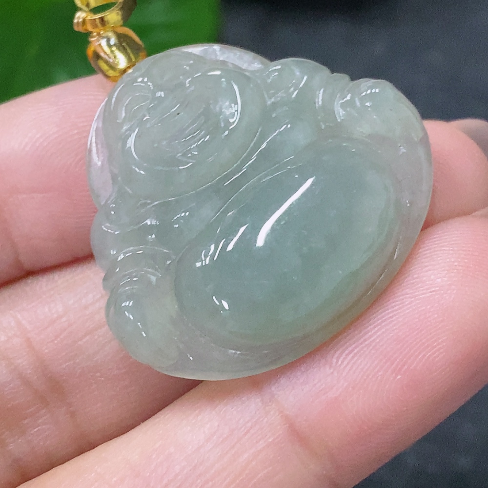 F34043651 Jadeite Pendant Buddha Non-Gold With Non-A Beads Total Weight Approx. 5.95g