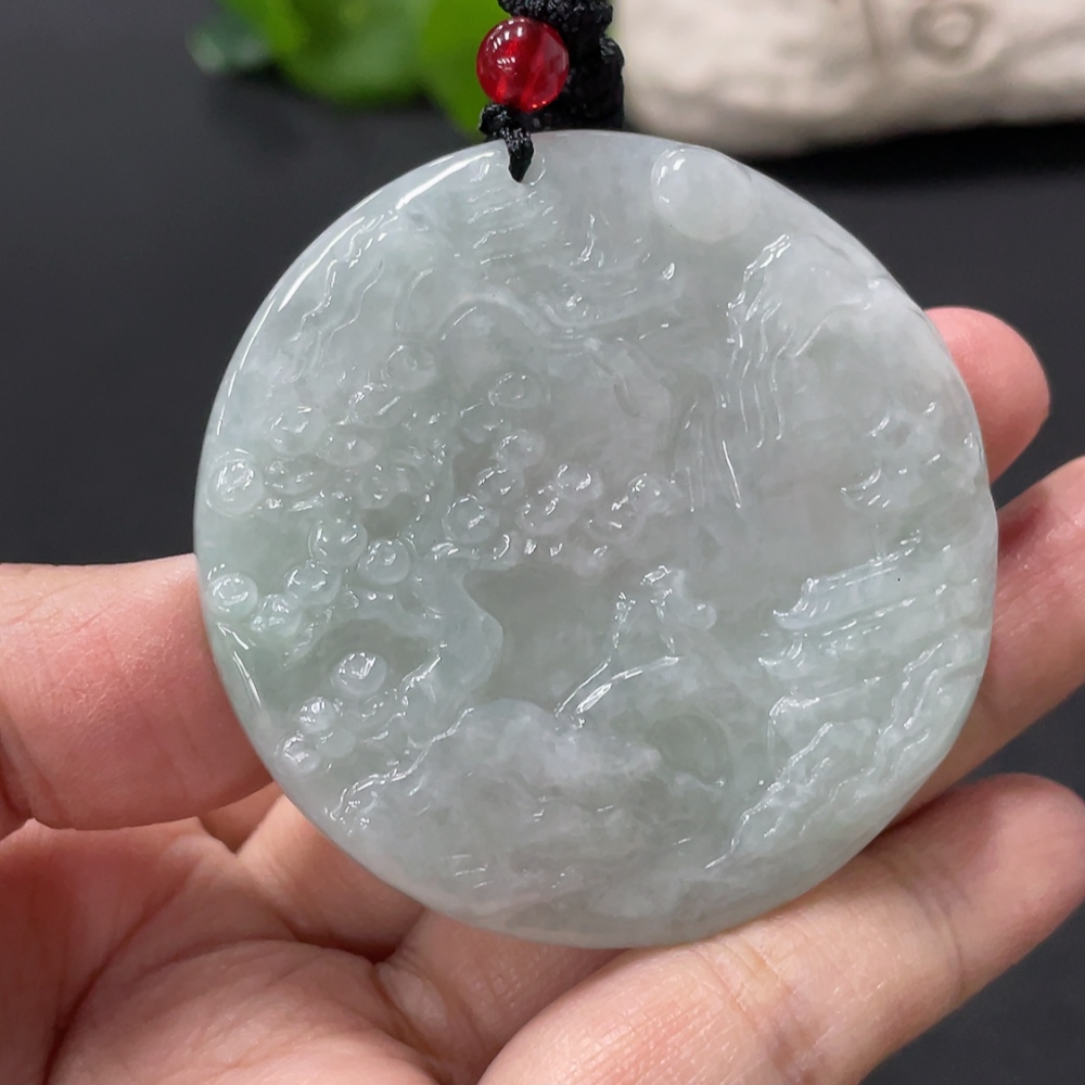 F33875879 Jadeite Landscape Pendant Total Weight Approx.42.97g