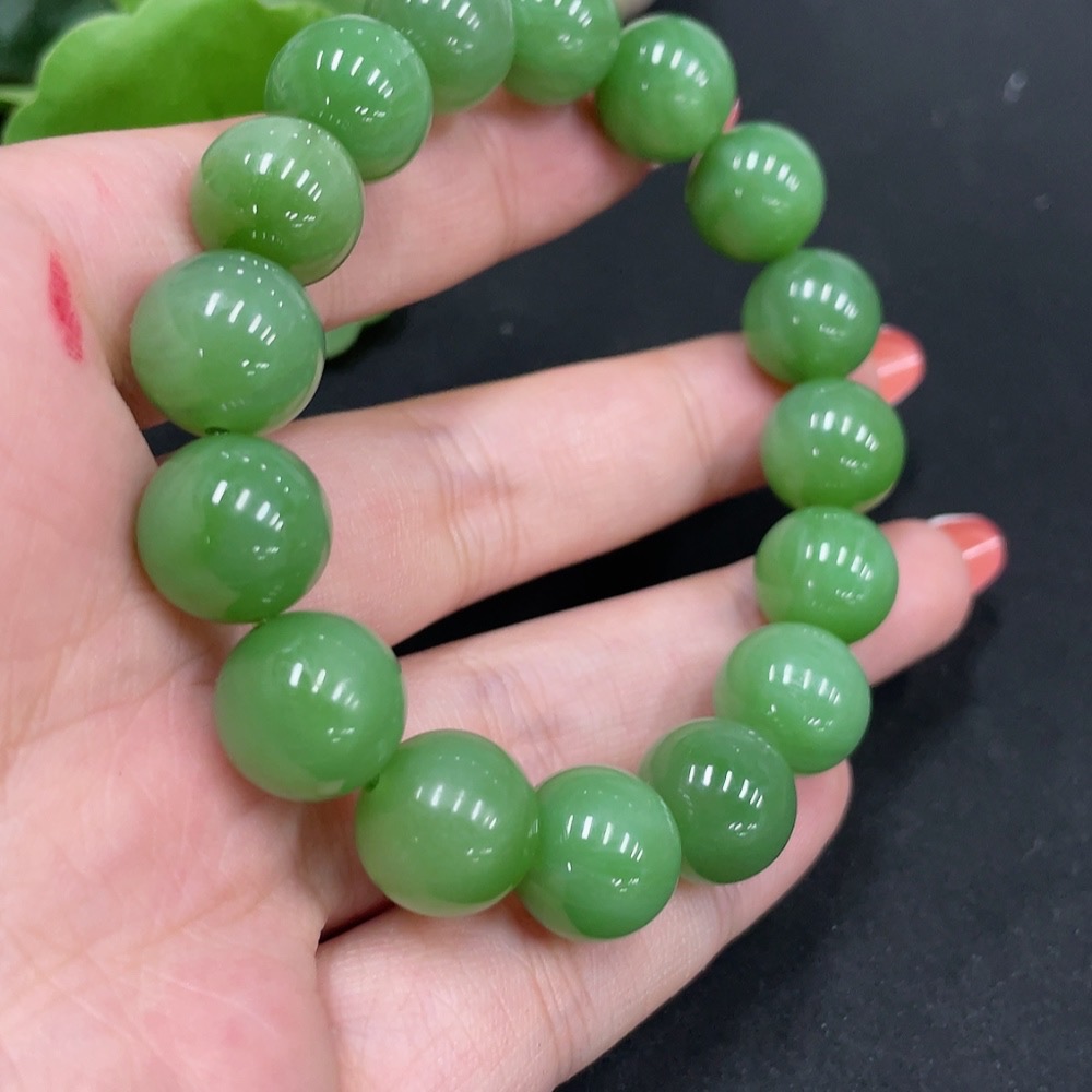 H34026021 Hetian Jade Bracelet Approx. 11.3mm Total Weight Approx. 41.7g
