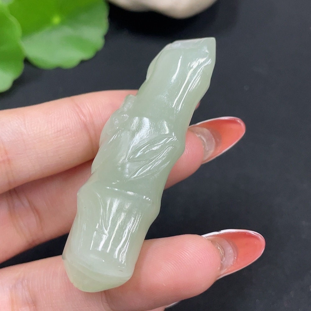 H34017325 Hetian Jade Pendant Bamboo Joint Total Weight About 30.6g