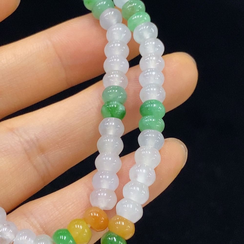 F35095355 Jadeite Bead Necklace Approx. 5.5mm Total Weight Approx. 24.91g