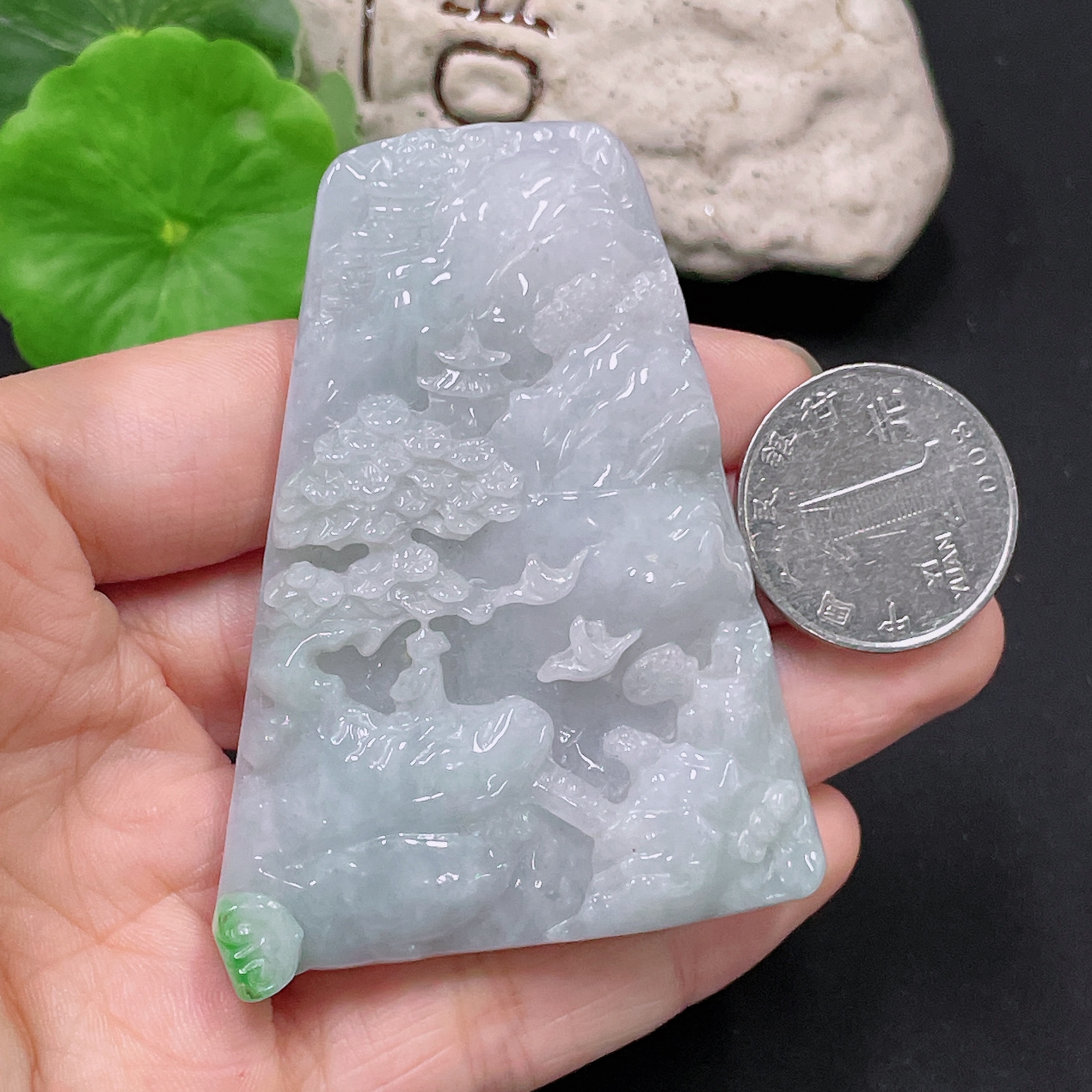 F33866017 Jadeite Landscape Pendant挂件 Total Weight Approximately 87.9g