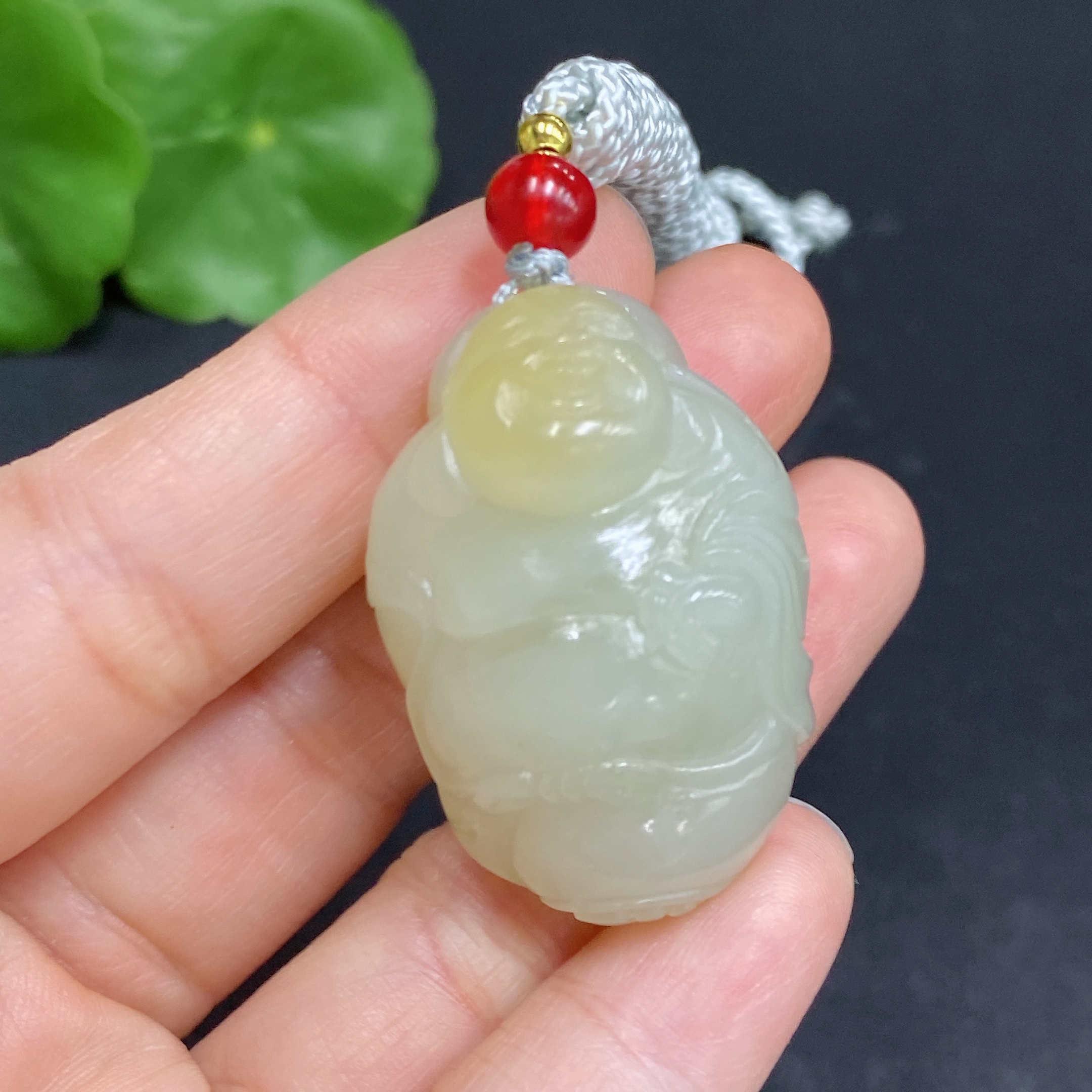 H31666738 Hetian Jade Pendant Buddha Total Weight Approx. (with rope) 22.9g