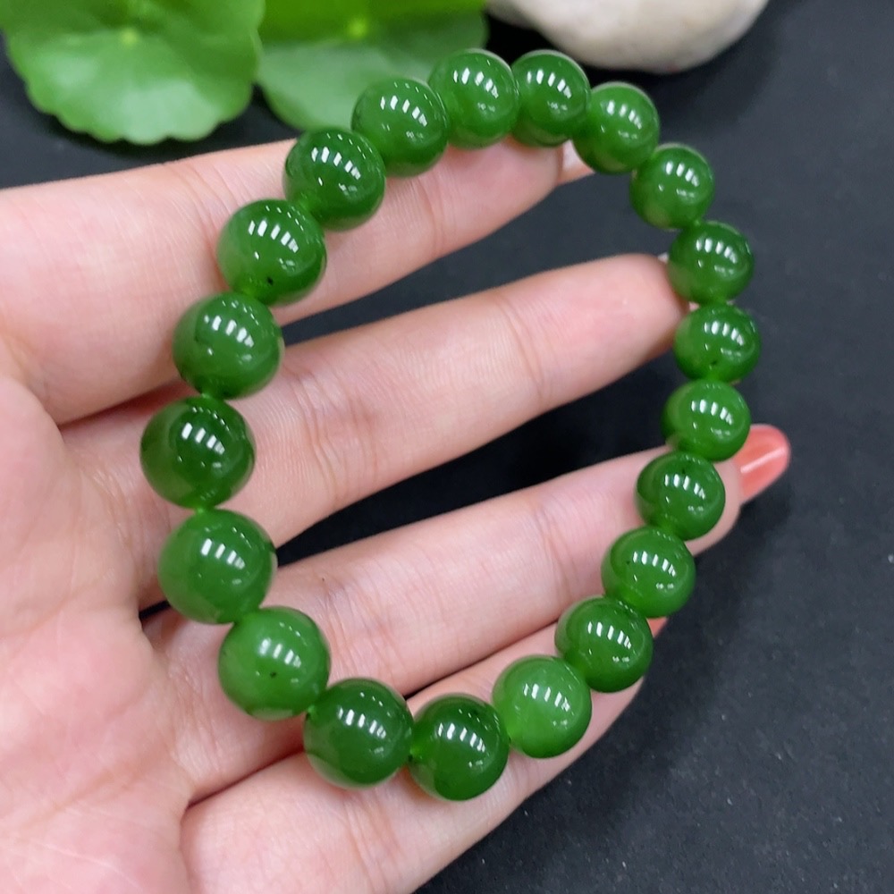 H35111783 Hetian Jade biy bracelet, approx. 9.2mm, total weight approx. 26.2g