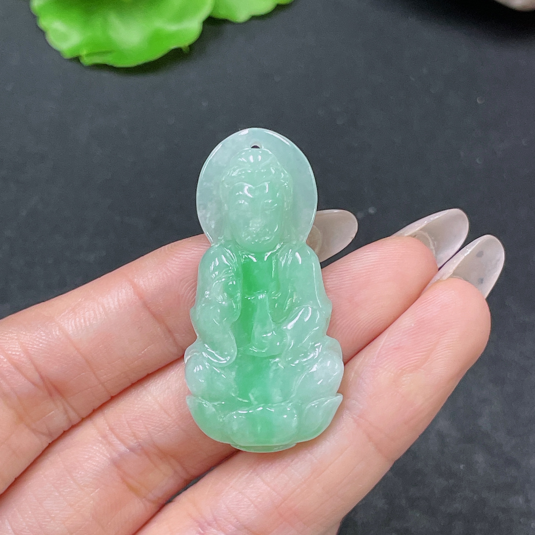 F35157806 Jadeite Pendant Guanyin Total Weight Approx. 9.24g