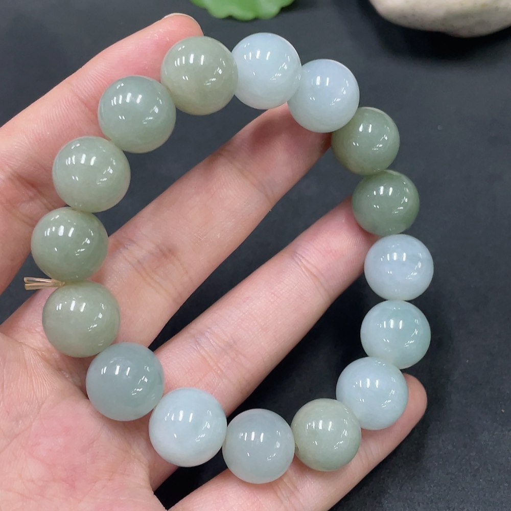 F21359612 Jadeite Bracelet Approx.13.8mm Total Weight 72.777g